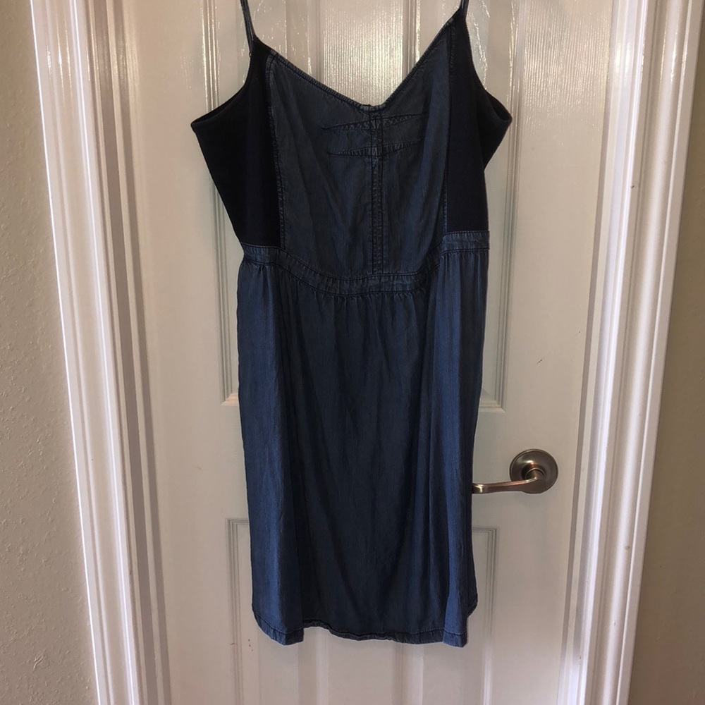 Blue jean dress with pockets